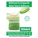 Özel %100 Doğal Koku Yüz Cilt Beyazlatıcı Organik Nemlendirici Kabak Lifli Aloe Vera Sabunu 3 Adet