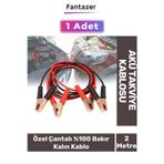 Özel Çantalı %100 Bakır Kalın Kablo 1200 Amper Güçlü Oto Akü Takviye Hızlı Şarj Kablosu 2 Metre