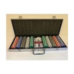Özel Çantalı Poker Oyunu Seti Kağıdı Iskambil Deste 500 Chip