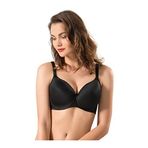 Özel Form Desteksiz Balenli Yumuşak Soft Cup Sütyen (Siyah / 100B)