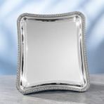 Özel Home Dgn Başak Model Gümüş Renk Italyan Sunum Tepsisi 21X18,5 cm - krom sunum tepsi