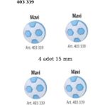 Özel Lastik Futbol Topu Şekilli Mavi Renk 4 Adet 15 mm Bebek Düğme, Bebek Kazak, Yelek, Gömlek Düğmesi 403 339