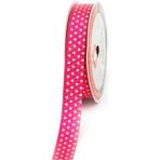 Özel Lastik Puantiye Baskılı Grogren Kurdele, 1,5 cm 5 mt 140 030 - Pembe