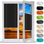 Özel plise stor perde, 86 x 205 cm, siyah yapışkanlı pencere abajuru, güneş koruma kumaşı, kelepçeli sabitleme, ev ve ofis için mükemmel, şık gizlilik çözümü
