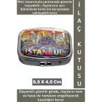 Özel Seri Konsept Hediyelik Dekoratif Şık İstanbul Temalı 2 Bölmeli Hap Tablet İlaç Saklama Kutusu
