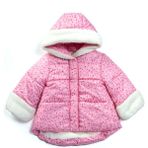 Özel Seri Trend Kız Bebek Havalı Kürk Detaylı Puanlı Fermuar Içi Polarlı Kapüşonlu Havalı Kaban-Mont - Pembe - 5 Yaş