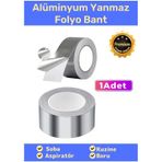 Özel Suya Sıcaklığa Dayanıklı Tamir Soba Boru Yama Alüminyum Yanmaz Folyo Bant 44mm 20mt - 1 Adet