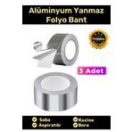 Özel Suya Sıcaklığa Dayanıklı Tamir Soba Boru Yama Alüminyum Yanmaz Folyo Bant 45mm - 5mt - 3 Adet