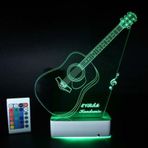Özel Tasarım Akustik Gitar 3D Led Lamba