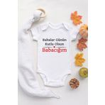 Özel Tasarım Babalar Günün Kutlu Olsun Canım Babam Bebek Body Beyaz Badi Zıbın, 3 Ay
