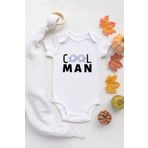 Özel Tasarım Cool Man Cool Baby Bebek Body Beyaz Badi Zıbın, Yeni Doğan