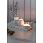 Özel Tasarım Dekoratif Vazo Kokulu Soya Mumluk ve Tealight Beton Obje Seti Hediyelik Dekor - Beyaz - 1 Adet
