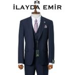 Özel Tasarım Italyan Kesim Blazer Erkek Takım Elbise Lacivert - 6 Drop - 60