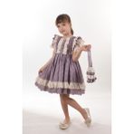 Özel Tasarım Kız Çocuk Kısa ELBISE_M2326 - 6 Yaş - Lila