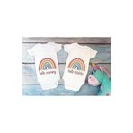 Özel Tasarım Lisanslı Hello Mommy Daddy Ikili Bebek Body 2li Anne Baba Bebek Badi Zıbın, 3 Ay