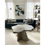 Özel Tasarım Masif Doğal Taş Orta Sehpa - 90X75X65CM Dev Kaya Formu - Antrasit Gri Brütalist Stil - füme