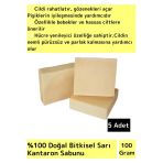 Özel Üretim %100 Doğal Bebeklerde Etkili Yüz Cilt Saç Vücut Bitkisel Sarı Kantaron Sabunu 5 Adet