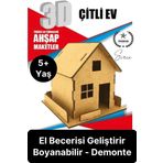 Özel Üretim 3 Boyutlu Minyatür Ham Ahşap Maket Boyanabilir Eğitici Öğretici Motor Beceri Hobi Oyun