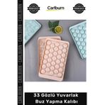Özel Üretim 33 Gözlü Pratik Kapaklı Şık Sunum Kokteyl Buz Küresi Aparatı Yuvarlak Buz Yapma Kalıbı