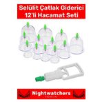 Özel Üretim Canlandırıcı Selülit Çatlak Giderici Vakumlu Masaj Aleti 12'li Kupa Çekme Hacamat Seti