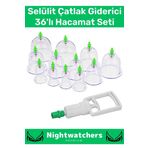 Özel Üretim Canlandırıcı Selülit Çatlak Giderici Vakumlu Masaj Aleti 36'lı Kupa Çekme Hacamat Seti
