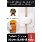 Özel Üretim Çekmece Buzdolabı Pencere Dolap Sabitleyici Çocuk Bebek Koruyucu Güvenlik Kilidi 3 Adet