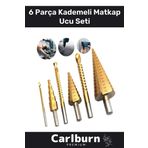 Özel Üretim Çift Yiv Sistemli Çatlatmadan Kesim Kademeli Matkap Ucu Sac Delme 6 Parça Panç Seti