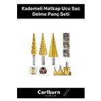 Özel Üretim Çift Yiv Sistemli Çatlatmadan Kesim Kademeli Matkap Ucu Sac Delme Panç Seti