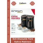 Özel Üretim Crown Gold 8 Fincan Közde Pişiren 800W Siyah Gold İkili Otomatik Türk Kahve Makinesi