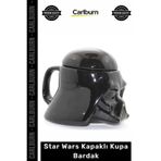 Özel Üretim Darth Vader Seramik 3D Kask Formu Parlak Siyah Hediye Star Wars Kapaklı Kupa Bardak