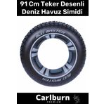 Özel Üretim Dayanıklı 80 Kg 176 Lbs 10+ Çocuk Yetişkin Genç 91 Cm Teker Lastik Desenli Deniz Simit
