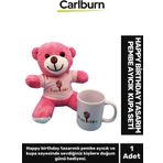 Özel Üretim Doğum Günü Hediye Gift Arkadaş Sevgili Happy Birthday Tasarım Pembe Ayıcık ve Kupa Seti