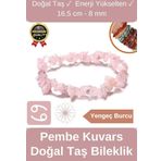 Özel Üretim Enerji Yükselten Esnek Ip Yengeç Burcu Gerçek Pembe Kuvars Doğal Taş Unisex Bileklik