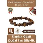 Özel Üretim Enerji Yükselten Esnek İpli Akrep Burcu Gerçek Kaplan Gözü Doğal Taş Unisex Bileklik