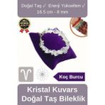 Özel Üretim Enerji Yükselten Esnek İpli Koç Burcu Beyaz Kristal Kuvars Doğal Taş Unisex Bileklik