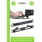 Özel Üretim Ergonomik Notebook Yükseltici Siyah 2 Kademeli Katlanabilir Yapışkanlı Laptop Standı