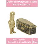 Özel Üretim Hediyelik Şaka Eğlence Dekoratif Bereket Tanrısı Polyester Tabut Aksesuar 15*8 cm - Ahşap Rengi