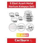 Özel Üretim Hortum Araç Bahçe Paslanmaz Çelik 5 Ebat 10 Adet Ayarlı Metal Kelepçe Seti