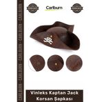 Özel Üretim Kaliteli Kostüm Partisi Tiyatro Gösterisi Yetişkin Vinleks Kaptan Jack Korsan Şapkası