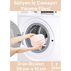 Özel Üretim Kumaş Fermuarlı Dayanıklı Çamaşır Yıkama Filesi Sütyen Yıkama Torbası 2'li Paket 20X15CM