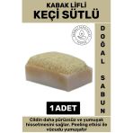 Özel Üretim Masaj Etkili Nemlendirici Kuruluk Giderici Doğal Kabak Lifli Keçi Sütlü Sabun 1 Adet