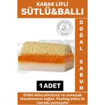 Özel Üretim Masaj Etkili Nemlendirici Kuruluk Giderici Doğal Kabak Lifli Sütlü Ballı Sabun 1 Adet