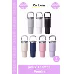Özel Üretim Paslanmaz Isı Korumalı Vakumlu Sızdırmaz 500Ml Mat Ergonomik Çelik Termos Pembe