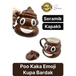 Özel Üretim Poo Kaka Emoji Kupa Bardak Esprili Eğlenceli Kapaklı Komik Karikatür Gülücük 3D Seramik