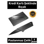 Özel Üretim Sağlam Dayanıklı Yer Kaplamaz Cep Cüzdan Kredi Kartı Şeklinde Kutusuz Bıçak - 2 Adet