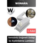 Özel Üretim Sensörlü Düğmeli Led Işıklı Tak Çıkar Dolap İçi Otomatik Aydınlatma Lambası 1 Adet