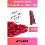Özel Üretim Sevgililer Günü Kırmızı Kuru Gül Çiçek Dekoru Şık Ve Kokulu Dekoratif Masa Konsepti