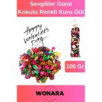 Özel Üretim Sevgililer Günü Renkli Kuru Gül Çiçek Dekoru Şık Ve Kokulu Dekoratif Masa Konsepti