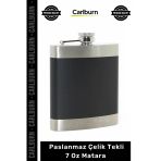 Özel Üretim Şık Kamp Cep Tipi Sızdırmaz Kapak Kaliteli Metal Paslanmaz Çelik Tekli 7 Oz Matara Siyah
