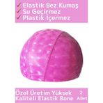 Özel Üretim Su Geçirmez Yüzücü Havuz Deniz Bonesi Elastik Bez Yüzme Şapkası Bone 2 Adet - Standart - Çok Renkli